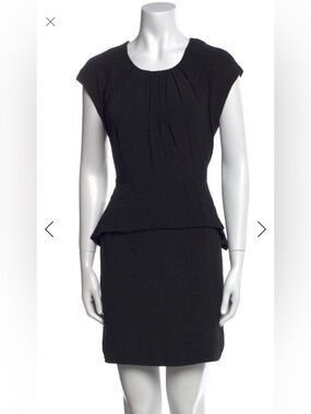 Sandro Black Viscose Mini Dress with Peplum